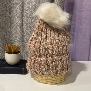 Beanie faux fur lined hat